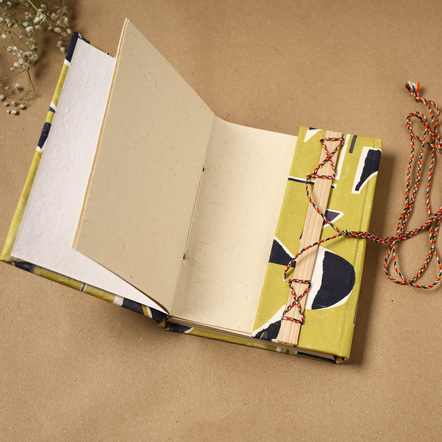 Bindaas fabric cover handmade paper notebook with thread