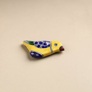 Yellow Bird Original Blue Pottery Ceramic Fridge Magnet 