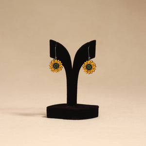 Bishnupur handpainted flower shape terracotta earrings 96
