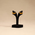 Bishnupur handpainted flower shape terracotta stud earrings