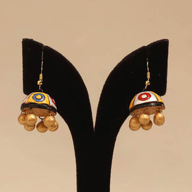 Bishnupur handpainted terracotta jhumki earrings 49