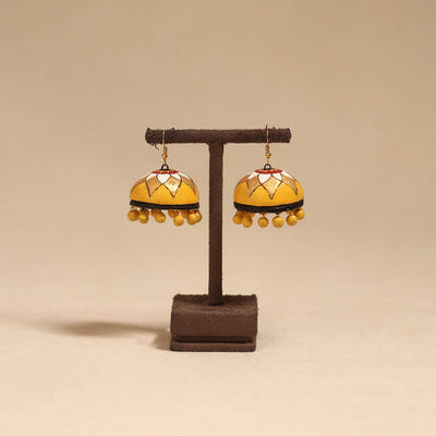 Bishnupur handpainted terracotta jhumki earrings 91