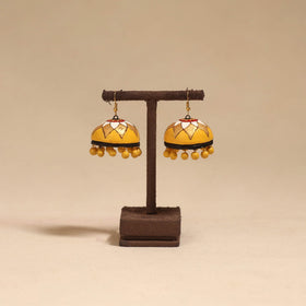 Bishnupur handpainted terracotta jhumki earrings 91