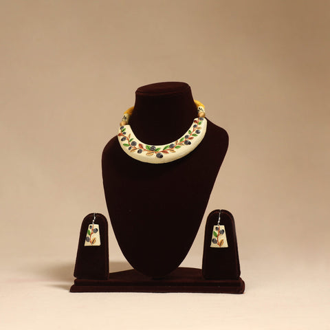 Bishnupur handpainted terracotta necklace set 18