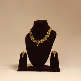 Bishnupur handpainted terracotta necklace set 27