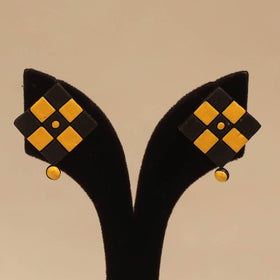 Bishnupur handpainted terracotta stud earrings 169
