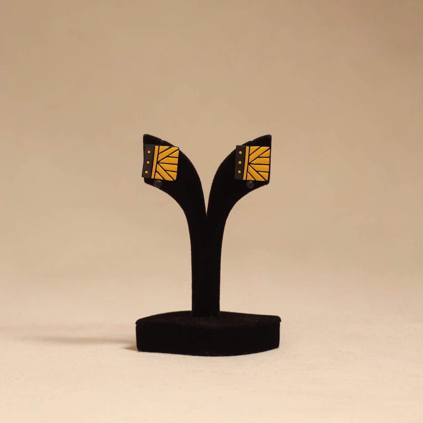 Bishnupur handpainted terracotta stud earrings 170