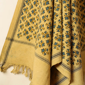Yellow Block Print Cotton Ajrakh Handloom Towel