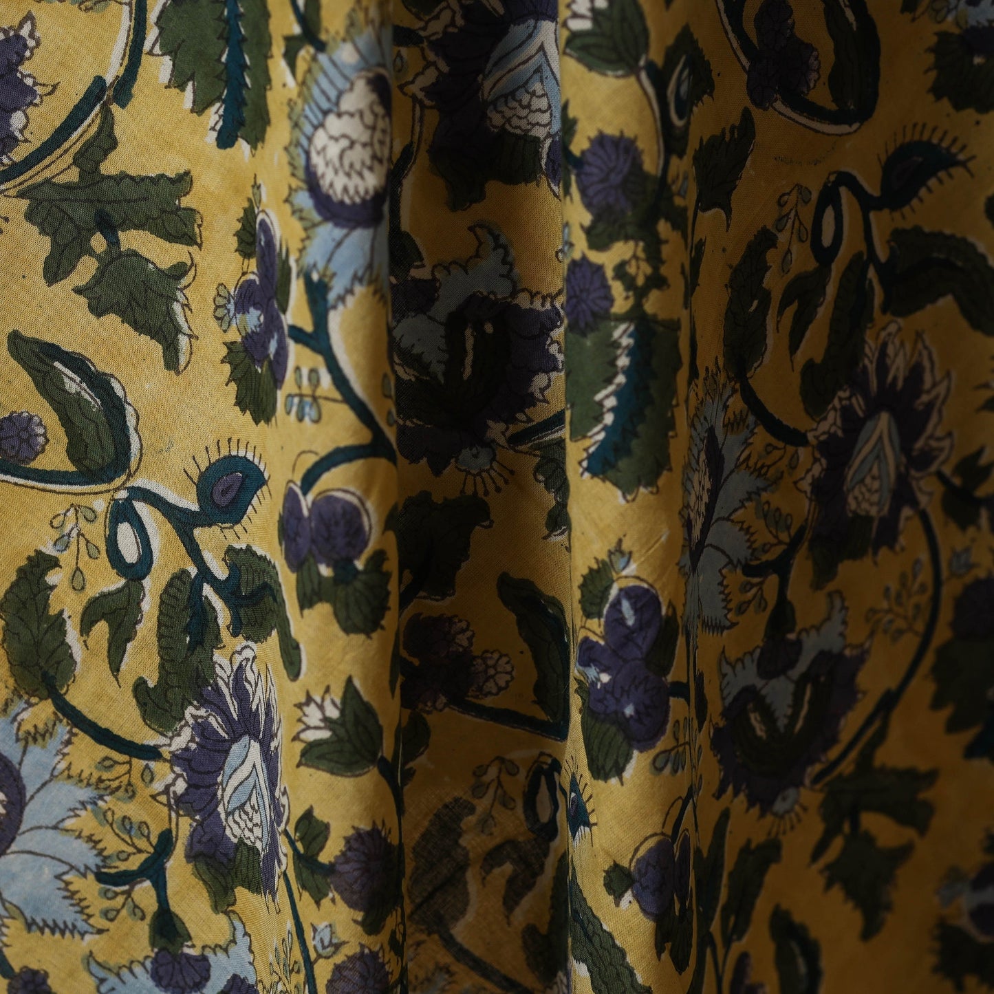 Yellow - cotton sanganeri fabric 23 - handcrafted