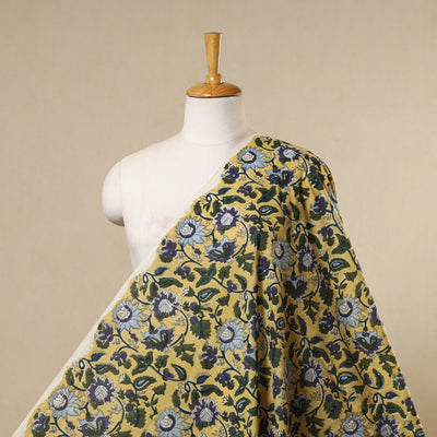 Yellow - cotton sanganeri fabric 23 - handcrafted