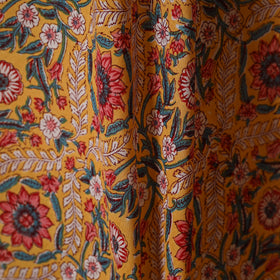 Yellow - cotton sanganeri fabric 33 - handcrafted