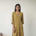 Yellow - Block Printed Cotton Straight Ajrakh Kurta 39