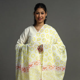  Block Printed Mul Cotton Sanganeri Dupatta