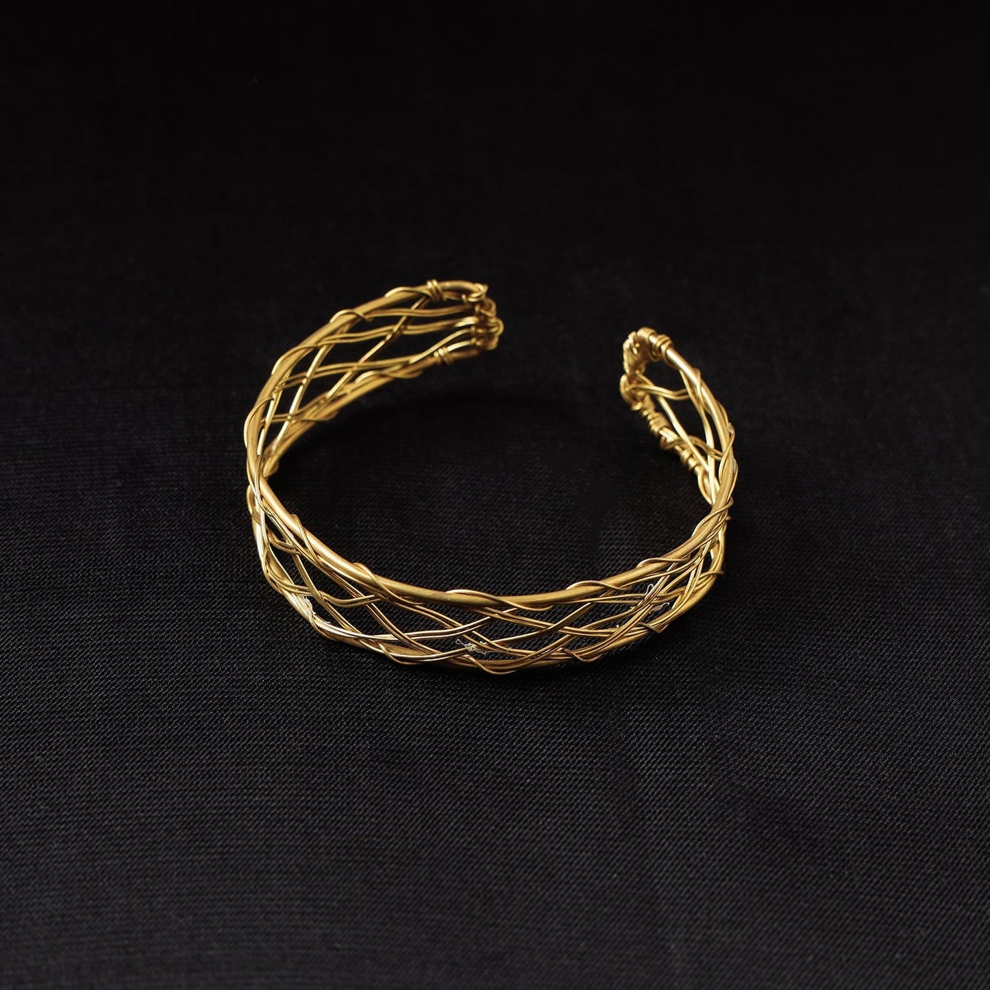 Brass metal handcrafted dokra bracelet by asalkaar