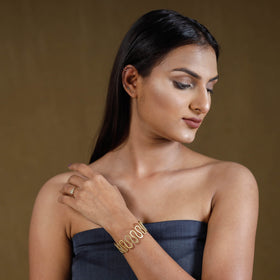 Brass metal handcrafted dokra bracelet by asalkaar