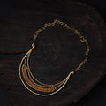 Yellow - brass metal handcrafted dokra choker necklace 32