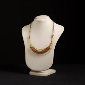 Yellow - brass metal handcrafted dokra choker necklace 32