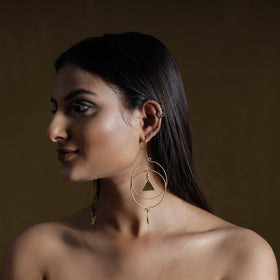 Brass metal handcrafted dokra earrings by asalkaar