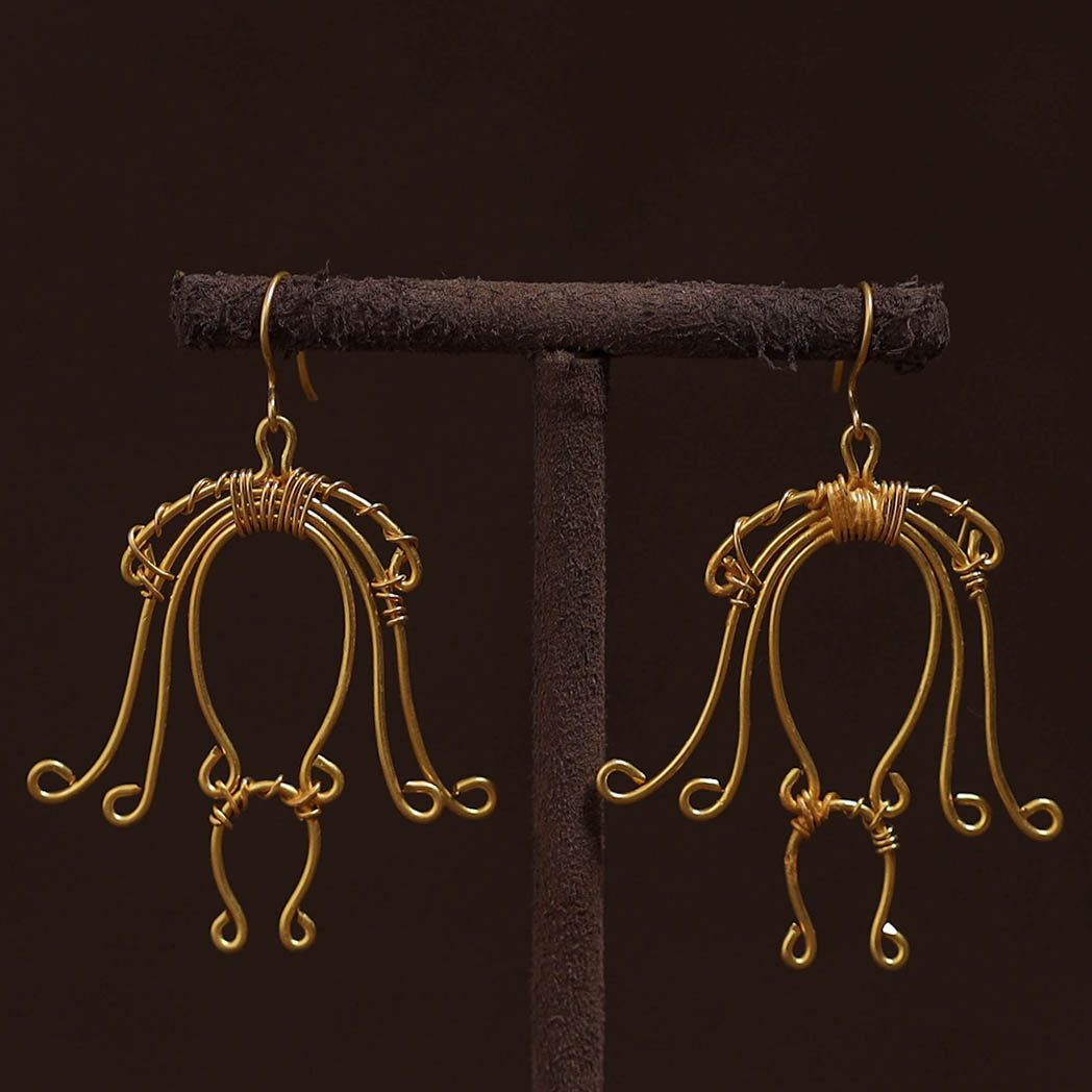 Brass metal handcrafted earrings 30