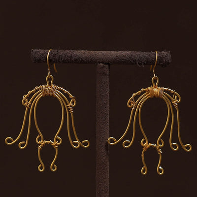 Brass metal handcrafted earrings 30