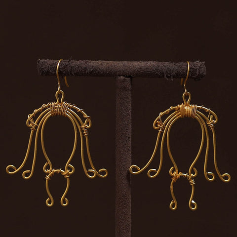 Brass metal handcrafted earrings 30