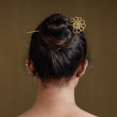 Buy Brass Metal Handcrafted Dokra Juda Pin by Asalkaar Online at iTokri.com