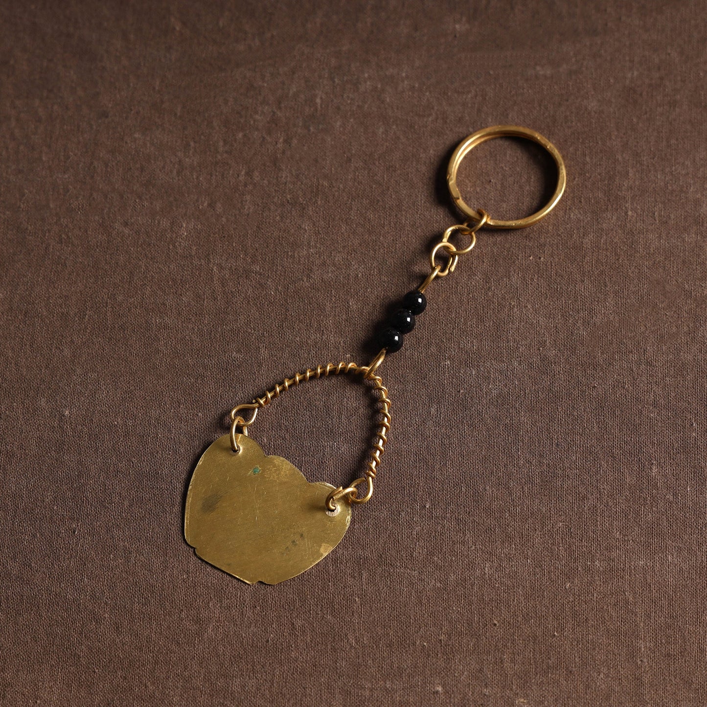 Yellow Brass Metal Handcrafted Dokra Keychain 