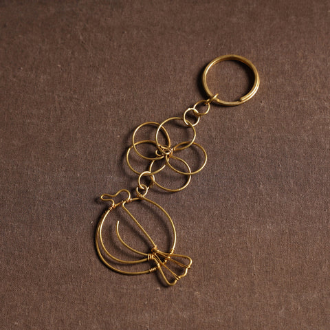Yellow Brass Metal Handcrafted Dokra Keychain 