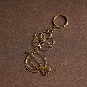 Yellow Brass Metal Handcrafted Dokra Keychain 