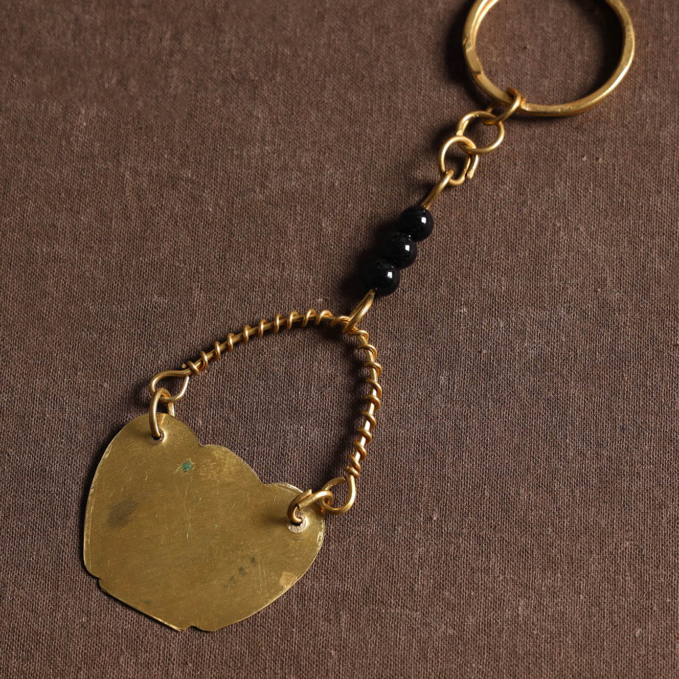 Yellow Brass Metal Handcrafted Dokra Keychain 