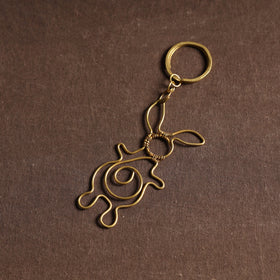 Yellow Brass Metal Handcrafted Dokra Keychain 
