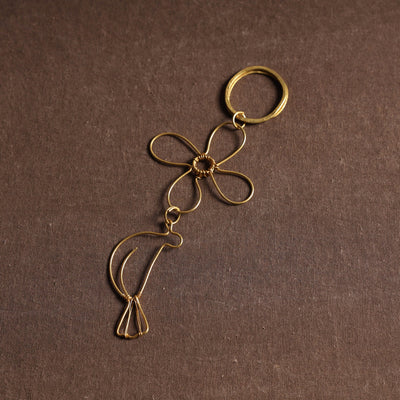 Yellow Brass Metal Handcrafted Dokra Keychain 