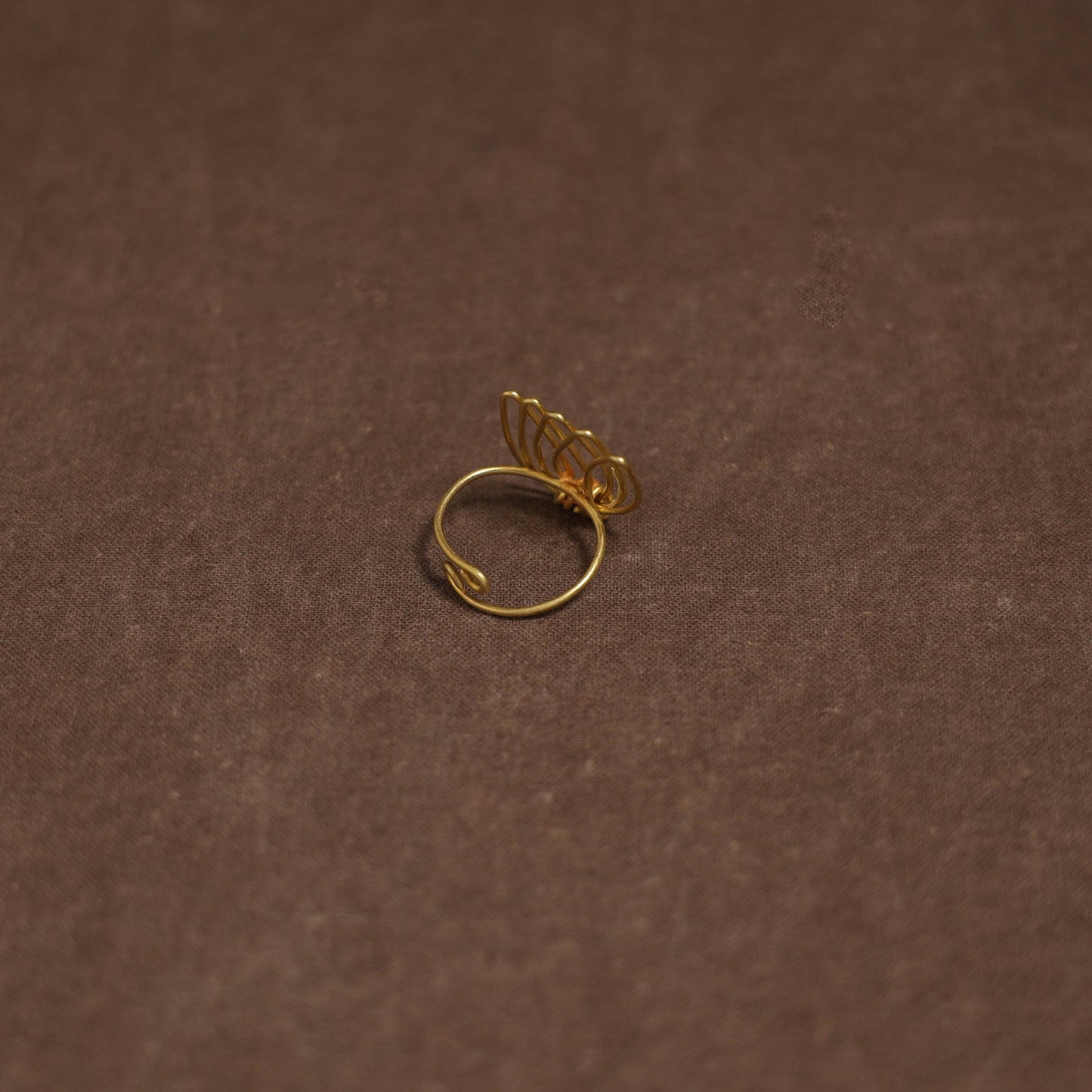 Brass metal handcrafted ring 09