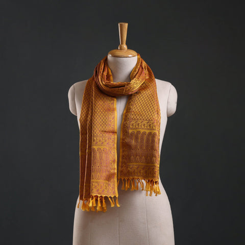 Brocade handloom semi silk banarasi stole 36 - handcrafted