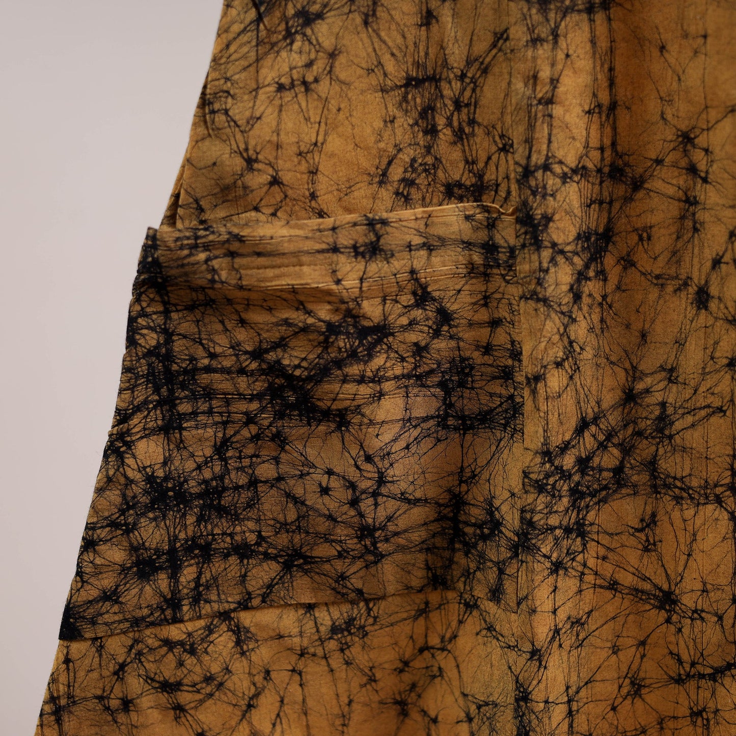 Yellow - button down cotton batik dress 05 - handcrafted