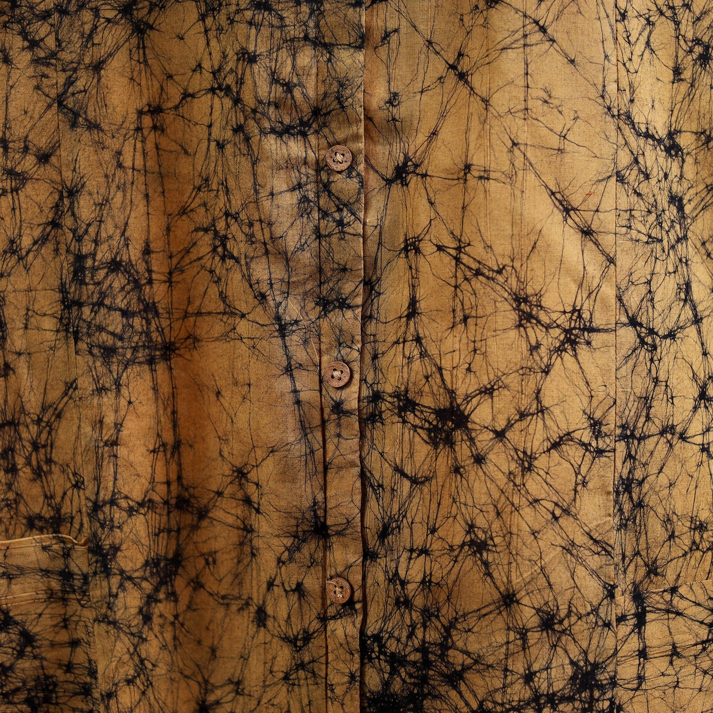 Yellow - button down cotton batik dress 05 - handcrafted