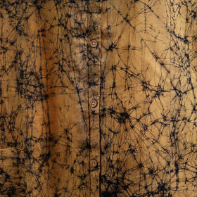 Yellow - button down cotton batik dress 05 - handcrafted