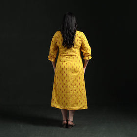 Button down cotton pochampally ikat dress 05 - handcrafted