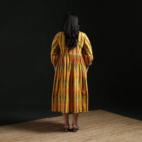 Button down flared cotton pochampally ikat dress 10