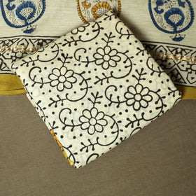 Chanderi silk hand block bagru print 3pc unstitched dress