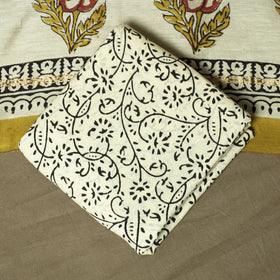 Chanderi silk hand block bagru print 3pc unstitched dress