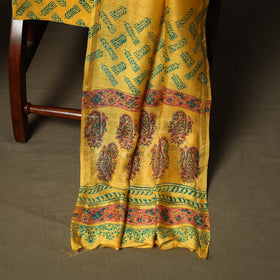 Chanderi silk hand block sanganeri print 3pc unstitched