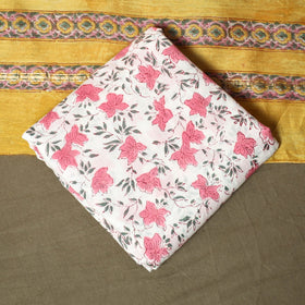 Chanderi silk hand block sanganeri print 3pc unstitched