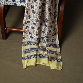 Chanderi silk hand block sanganeri print 3pc unstitched