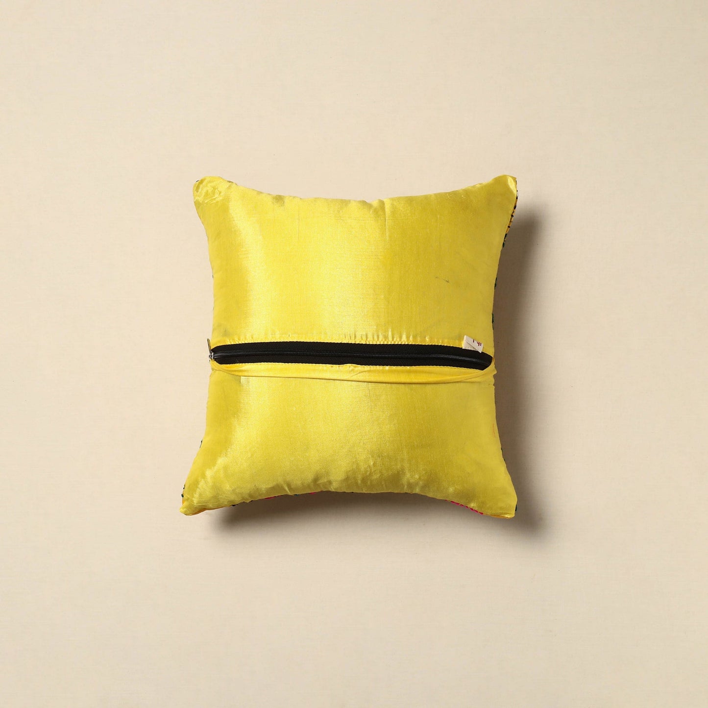 Chanderi silk hand embroidery cushion cover 12 - handcrafted
