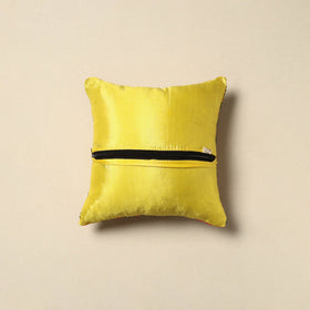 Chanderi silk hand embroidery cushion cover 12 - handcrafted