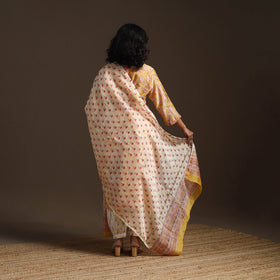 Yellow - chanderi silk hand embroidery sanganeri suit set