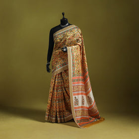 Chanderi silk hand sanganeri saree with ghicha border 14