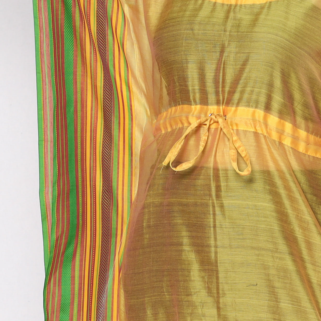  Chanderi Silk Kaftan with Tie-Up Waist 