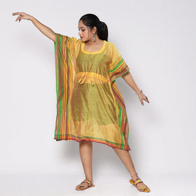  Chanderi Silk Kaftan with Tie-Up Waist 